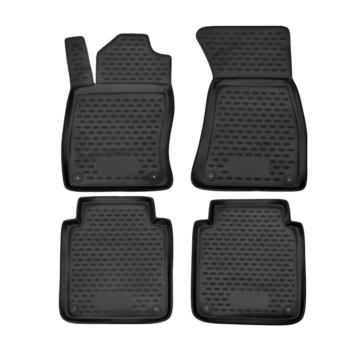 Audi A8 Floor Mats - Omac - Rubber TPE Black 4 Pcs - Black - '02-'10